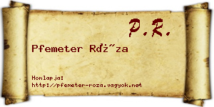 Pfemeter Róza névjegykártya